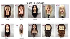 Tête de mannequin d'entraînement LINDAL en cheveux naturels de haute qualité avec support pour coiffure féminine - Product Image 4