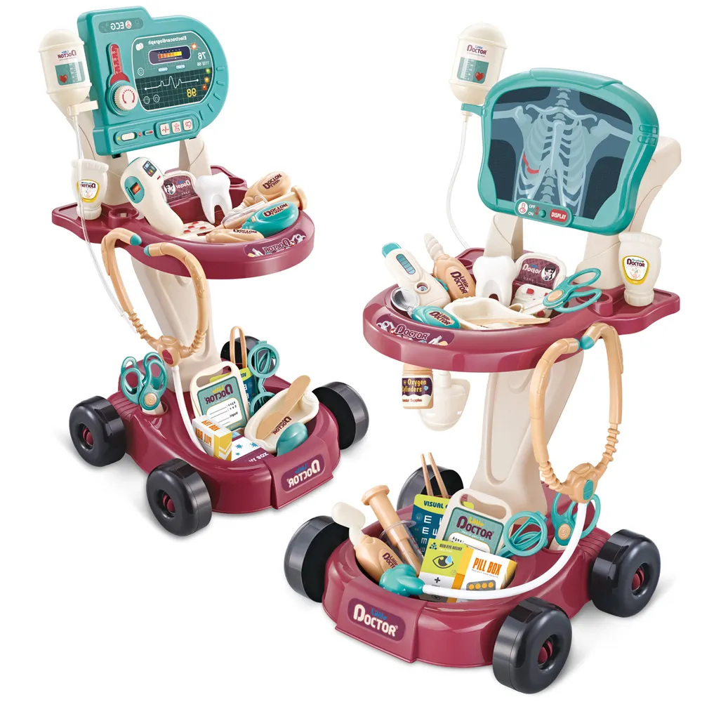 Finja Jogar Médico Brinquedo Conjunto de Jogos Médicos Simulação Raio X e Eletrocardiograma Brinquedo Dentista Vestir Brinquedo para Crianças