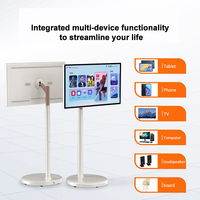 Tableta Android Inalámbrica de 21.5/24/27/32 Pulgadas, Portátil, Táctil Capacitiva, Cámara de 1300w, Micrófono, Pantalla Móvil con Ruedas
