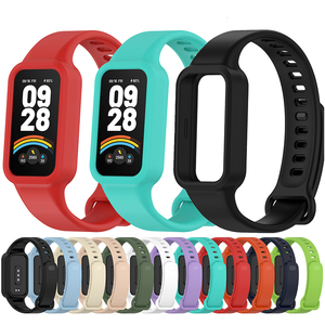 Funda de reloj de silicona 2 en 1 de Color caramelo + correas de reloj de silicona para Xiaomi <span class=keywords><strong>Mi</strong></span> Band 9 correas de reloj activas para <span class=keywords><strong>Mi</strong></span> Band 9 Active - Product Image 1