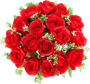 Roses artificielles, fleurs de mariage, bouquet de mariée, vente en gros de fleurs artificielles pour la décoration de mariage à domicile - Product Image 1
