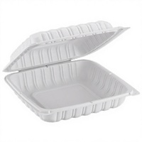 ProTakeOut Contenitori da Asporto Bianchi con Chiusura Angolare, 9 X 9 X 2.75 Pollici, Confezione da 150, 1 Scomparto, Resistenti e Adatti al Microonde