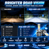 Phare LED télécommandé PCS-M89 170W 17000LM avec puce 4575, double tube en cuivre, H7 H11 9005 9006, homologué DOT E-mark FMVSS 12V 24V