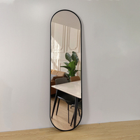 Grand miroir mural vintage en métal doré, sur mesure, pleine longueur, ovale, style défilé, décoration de salle de bain de luxe, en verre, pour la maison