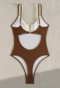 Costume da bagno intero da donna a V con <span class=keywords><strong>perizoma</strong></span> e taglio sgambato, taglie S-XL - Product Image 6