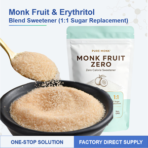 JULYHEALTH Suministro <span class=keywords><strong>de</strong></span> Mezcla <span class=keywords><strong>de</strong></span> Fruta del <span class=keywords><strong>Monje</strong></span> y Eritritol 1:1, Sustituto <span class=keywords><strong>de</strong></span> Azúcar, Edulcorante Cero Calorías para Hornear y Café - Product Image 1
