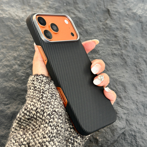 เคสโทรศัพท์ V-K01 Classic Aramid Fiber  วัสดุคาร์บอนไฟเบอร์  ฝาปิดแม่เหล็ก สำหรับ iPhone 15 16 17 Pro Max และ Samsung Android - Product Image 2