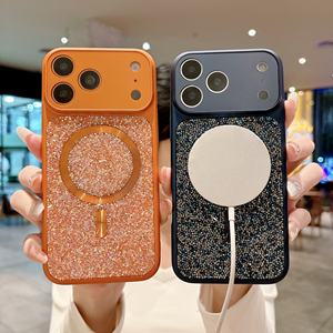 Funda para Teléfono con Diamantes de Imitación Brillantes para iPhone 17 16 15 14 Pro Max Air, Brillante, con Carga Inalámbrica, Magnética y a Prueba de Golpes - Product Image 5