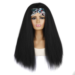 Perruque en fibre haute température avec texture froissée, style bandeau et <span class=keywords><strong>foulard</strong></span>, <span class=keywords><strong>cheveux</strong></span> longs - Product Image 5