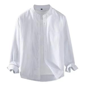Camisa de primavera para <span class=keywords><strong>hombre</strong></span>, cárdigan con <span class=keywords><strong>cuello</strong></span> levantado y una botonadura, camisa de manga larga holgada de gran tamaño, Top de otoño para <span class=keywords><strong>hombre</strong></span> de longitud media - Product Image 2