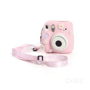 CAIUL เคสซิลิโคนนิ่มน่ารักพร้อมกล้องป้องกันสำหรับ <span class=keywords><strong>Fujifilm</strong></span> <span class=keywords><strong>Instax</strong></span> Mini 7 + วัสดุหนัง PU กล้องสำเร็จรูป - Product Image 2