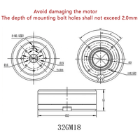 Moteur BLDC à rotor externe et arbre creux 32GM18 5-24V 0.076Nm 1800RPM pour LiDAR, applications médicales, robotique industrielle, articulations de robots, cardanes et automatisation