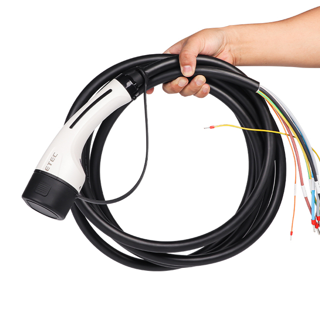 ETEC EKEP1-T2-16 Type 2 1PH EV AC Charging Plug IEC 62196 16A 230V 5 Meters Copper Alloy IP55 Waterproof Cable 0.5m Max Contact