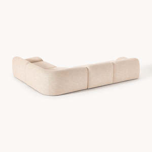 Divano Componibile a L Imbottito Morbido e Confortevole, Set di Divani in Tessuto di Lusso Leggero, Arredamento Moderno per Soggiorno - Product Image 6