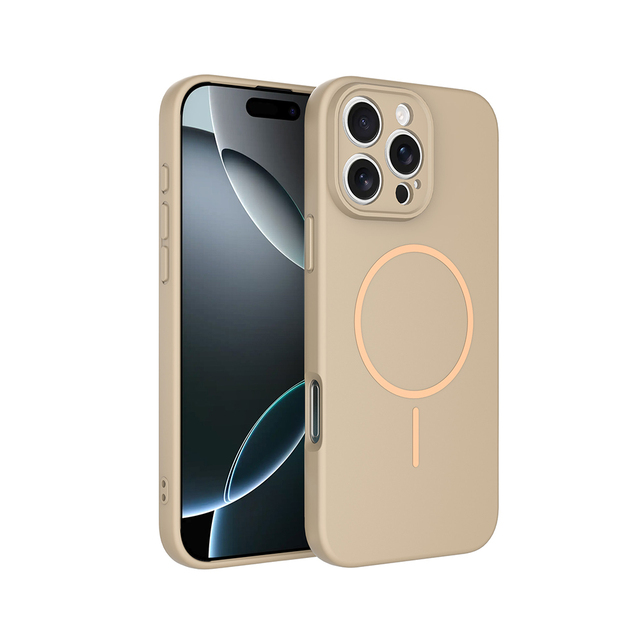For for 16 Liquid Silicone Case 2500 Gauss Strong Magnet Anti-Dust PC TPU Hybrid Slim Design Wireless Mobile Phone Case