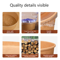 Bol en papier kraft jetable de 500 ml avec couvercle pour animaux de compagnie, logo personnalisé, impression personnalisée pour salades, nouilles, logo personnalisable pour boîtes à lunch