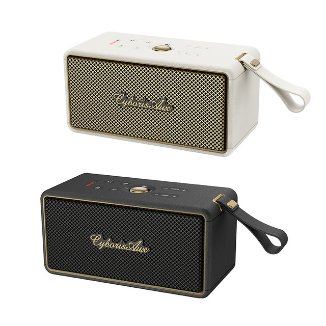 2026 New Arrival Gold Plating Retro Wireless Speaker Portable Lanyard Outdoor Desktop Heavy Bass Sound Box