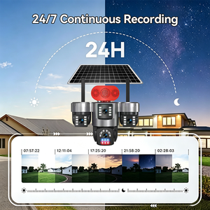 กล้องวงจรปิดรักษาความปลอดภัยแบบโซลาร์ 4G ราคาประหยัด S13 เลนส์สามตัว ความละเอียด 4K AOV PTZ ตรวจจับ PIR ติดตามมนุษย์อัตโนมัติ กล้องวงจรปิดระบบเน็ตเวิร์คสำหรับภายนอกอาคาร - Product Image 6