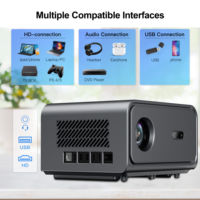 Projecteur vidéo portable mini 1080P Full HD pour Android 14, 1000 lumens ANSI, stéréo HIFI, haut-parleurs intégrés, home cinéma