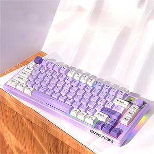 EWEADN V75 75% Membrana Teclado Modo Duplo para <span class=keywords><strong>Bluetooth</strong></span> 2.4G RGB Retroiluminado 25dB Quiet <span class=keywords><strong>Laptop</strong></span> Portátil USB Interface Silenciosa - Product Image 1