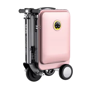 Smart light wight carry-on luggage driven like a scooter with removable battery