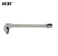 Barre de support de douche télescopique en acier inoxydable 304 certifiée CE Design carré et droit pour connexion de porte en verre de salle de bain