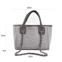 Sac à bandoulière de luxe de grande capacité avec poignée et chaîne pour le shopping et le voyage S M L