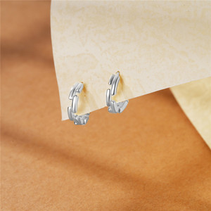 CANNER Simple S925 <b>Sterling</b> <b>Silver</b> Zircon Geometric Trendy Personalized <b>Huggie</b> S Hoop <b>Earrings</b> Jewelry for Women Wholesale - Product Image 3