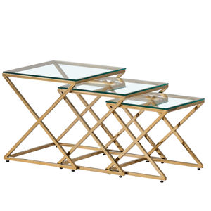 Tavolino Laterale di <span class=keywords><strong>Design</strong></span> Nordico, Lussuoso <span class=keywords><strong>Tavolo</strong></span> <span class=keywords><strong>Rotondo</strong></span>/Diamante in Metallo e <span class=keywords><strong>Vetro</strong></span> con Base Oro/Argento, Arredamento Interno - Product Image 4