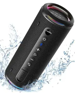 T7 Lite 24W Draagbare Bluetooth Speaker, Verbeterde Bas, Regenboog Lichtshow, 24H Speeltijd, Ipx7 Waterdicht, Draadloze Stereo