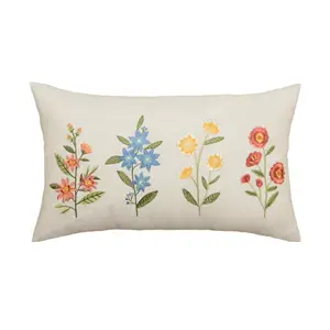 Latest Design Floral Design Throw Pillow Cover Plant Decorative Embroidery Cushion Cover