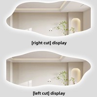 Düzensiz Şekilli Fransız Tarzı Cam LED Akıllı Dekoratif Banyo Aynası Çift Lavabolu Makyaj Masası Duvara Monte Oteller Konaklamalar