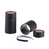 Capsules de vin en PVC thermorétractables sensibles à la chaleur de couleur noire mate
