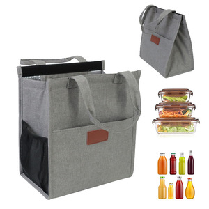 Sac à lunch isotherme noir 1L portable pliable avec poignées pour pique-nique en plein air et camping - Product Image 3
