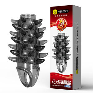 Hochwertige wieder verwendbare Weich gummi Penis Kondom gepunktete Hahn hülse - Product Image 4