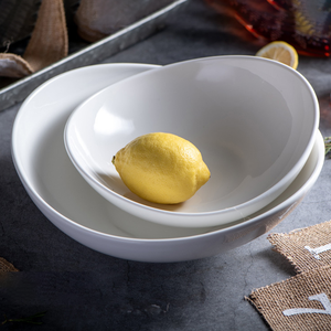 Service de vaisselle de luxe en argile et grès Lotus petites assiettes créatives en céramique blanche pour salade et <span class=keywords><strong>petit</strong></span>-déjeuner pour le <span class=keywords><strong>restaurant</strong></span> - Product Image 3