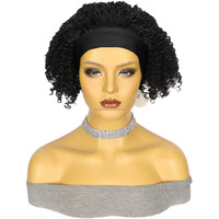Perruques Courtes Synthétiques Bouclées et Volumineuses pour Femmes Noires, Perruque Bandeau Sans Colle, Perruques Synthétiques en Fibre Future