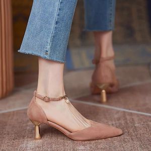 Giày cao gót nữ thời trang Hàn Quốc mù<span class=keywords><strong>a</strong></span> hè mới, kiểu Pháp, đính hạt, thoáng khí, mũi nhọn, quai mảnh, dành cho phụ nữ trưởng thành - Product Image 4