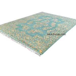 Turquoise blue Hand Knotted Oushak <b>Rug</b> Oriental Wool Area <b>rug</b> Vintage <b>rug</b> <b>Boho</b> Turkish <b>Rug</b> for Living Room <b>rugs</b> - Product Image 1