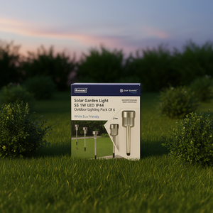 Lámpara Solar de Jardín Honzakta, 1W LED, IP44, Paquete de 6, Blanca, Ecológica - Product Image 2