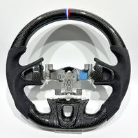 Volant de voiture en fibre de carbone véritable et suède, design plat sportif avec marquage à 12 heures, adapté à la Renault Megane 3 RS