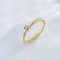 Bagues de fiançailles simples et élégantes en or jaune 18 carats avec diamant de laboratoire taille princesse pour femme, ensemble de bagues de mariage pour couple avec diamant de laboratoire