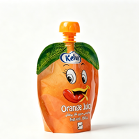 Sachets souples à bec verseur réutilisables, anti-fuite, de qualité alimentaire, en forme de fruit (orange), imprimés sur mesure, pour jus de fruits, vente en gros, OEM&ODM