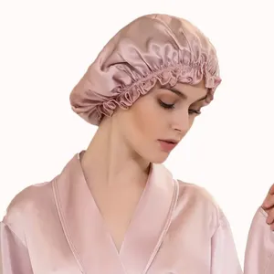 Wooden ear flanging shower cap lace anti-silk home hat ladies princess night hat