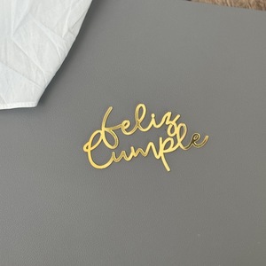 MOYI - Adornos Acrílicos para Pastel <span class=keywords><strong>de</strong></span> Feliz Cumpleaños en Español, Adorno Dorado para Pastel, Adornos para Pastel para Latinoamérica - Product Image 3