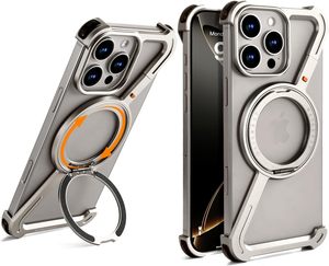 Natural Fragrance Bamboo Wooden Magnetic 360 Degrees Rotating Business Design Ring <b>Holder</b> Mobile Phone Case for 16 Pro - Product Image 1