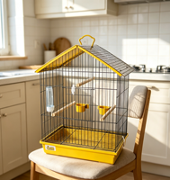 Cage à oiseaux spacieuse sur roulettes pour perroquet, plateformes latérales multiples, jouet interactif suspendu, plateau de nettoyage extractible et perchoirs