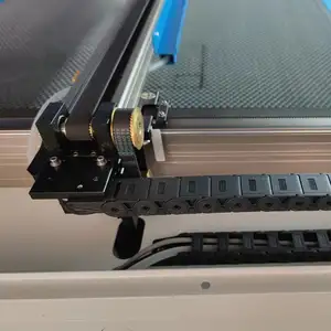 Máquina de corte a laser co2, de alta qualidade, tecido de lã, etiqueta, têxtil, 9060 60w, com lâmina e favo de mel