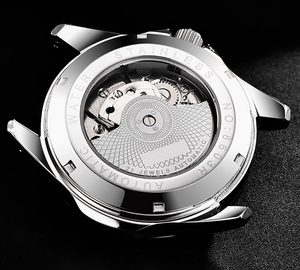 Usine lot personnalisé entièrement en acier inoxydable boîtier squelette volant 24 heures affichage lumineux hommes automatique montre mécanique - Product Image 6