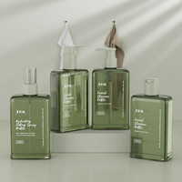 Juego de Envases de Plástico Cuadrados de 250 ml para Aceite Capilar, Spray, Champú y Acondicionador con Logotipo Personalizado